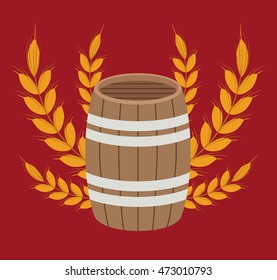 barrel beer drink beverage traditional icon. Colorful and Flat design. Vector illustration