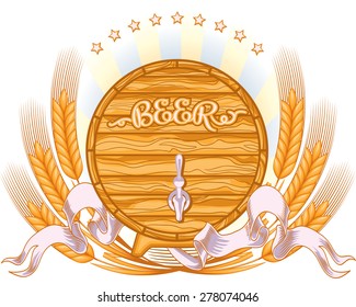 Barrel of beer emblem