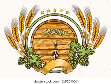 Barrel of beer emblem