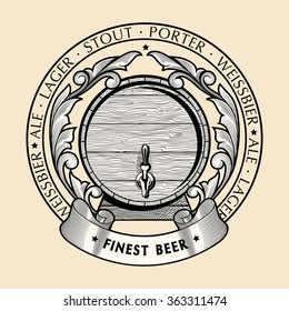 Barrel of beer emblem