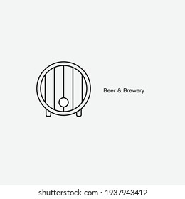 Barrel of Beer fermentation.Beer and Beverages icon.Food and dink concept.Vector illustration.
