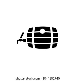 Barrel Beer. Flat Vector Icon. Simple black symbol on white background