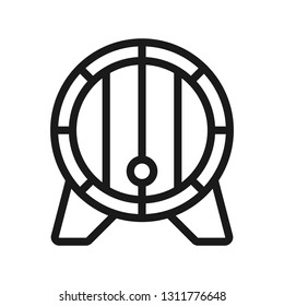 barrel of beer front view. minimal thin line web icon. simple vector illustration outline. concept for website or app.