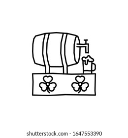 Barrel, beer, glass, clover icon. Simple line, outline vector elements of Patrick's day icons for ui and ux, website or mobile application
