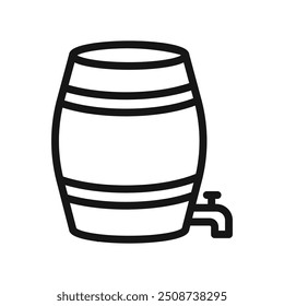 Barril de cerveja ícone Preto linha arte vetor logotipo