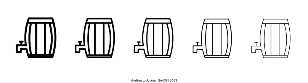 Barrel of beer icon black and white vector sign