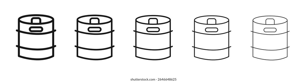 Barril de ícone de cerveja sinal de vetor preto e branco