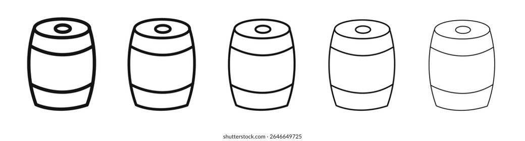 Barril de ícone de cerveja sinal de vetor preto e branco