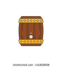 Barrel of beer icon, cartoon style