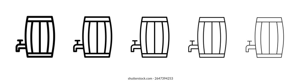 Barril de cerveja ícone plano ilustração conjunto logotipo