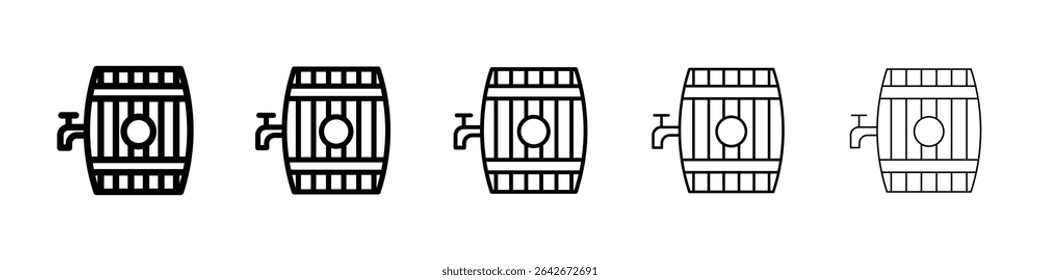 Barrel of beer icon isolated vector on white background set