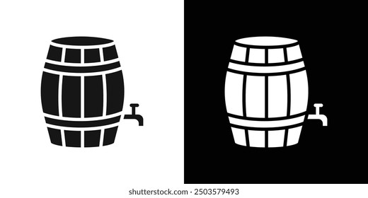 Barril de Vector de arte de línea de icono de cerveza