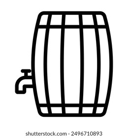 Barrel of beer icon linear logo mark in black and white