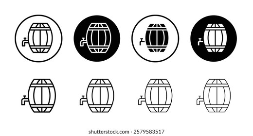 Barrel of beer icon logo sign set vector outline