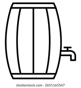 Barril de ícone de cerveja Contorno isolado logotipo marca