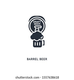 barrel beer icon. simple element illustration. isolated trendy filled barrel beer icon on white background. can be used for web, mobile, ui.