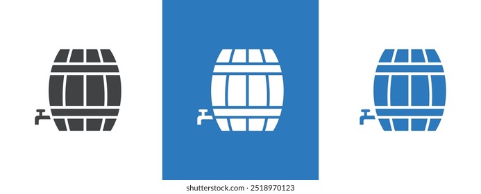 Ilustração de linha fina do ícone de barril de cerveja