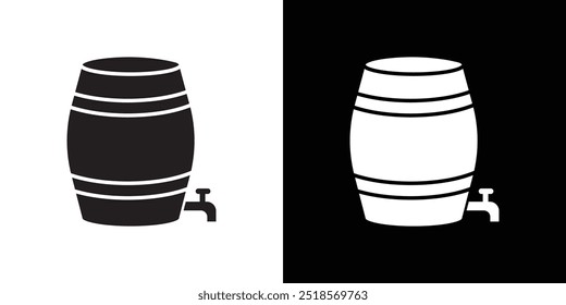 Barrel of beer icon Vector flat thin line illustration