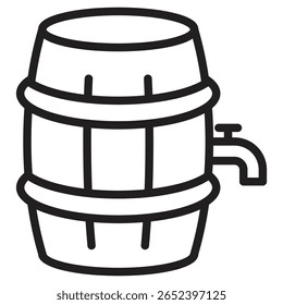 Barrel of beer icon vector illustration isolated sign