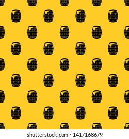 Barrel of beer pattern seamless vector repeat geometric yellow for any design