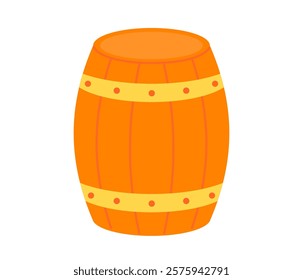 Barrel of beer. Saint Patrick's day. Irish lucky traditional symbol. Ireland holiday. Flat Vector illustration isolated on white background 