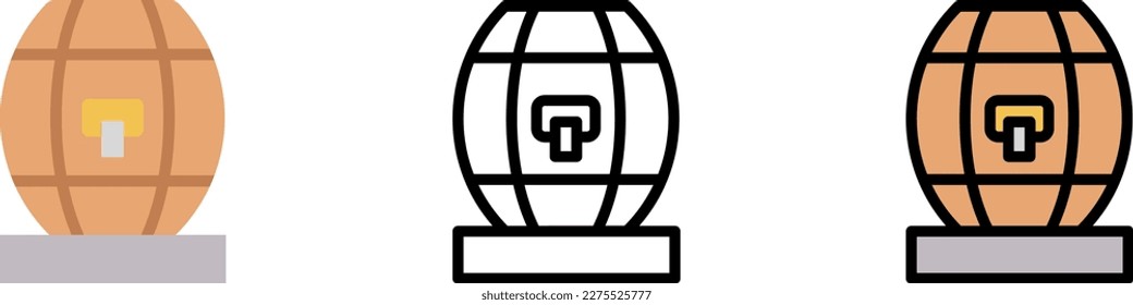 Barrel, beer vector icon in different styles. Line, color, filled outline