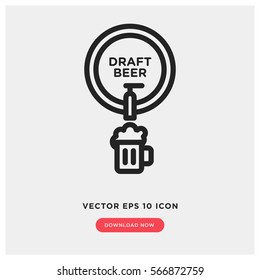 Barrel Beer Vector Icon, Draft Beer Symbol. Modern, Simple Flat Vector Illustration For Web Site Or Mobile App