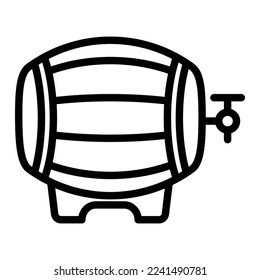 Barrel beer vector icon. Wooden barrel vector illustration. 