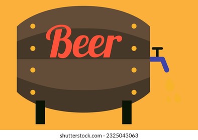barrel with beer vector illustration