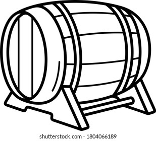 Barril de cerveza. Icono de contorno del vector.