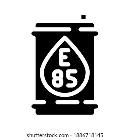 barrel of bio fuel glyph icon vector. barrel of bio fuel sign. isolated contour symbol black illustration