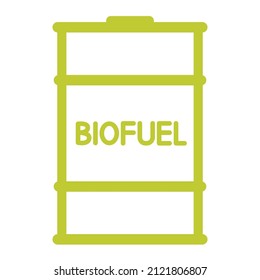Barrel with biofuels. Biomass energy concept. Barrel with eco friendly fuel. Alternative sustainable resources. Renewable energy. Vector