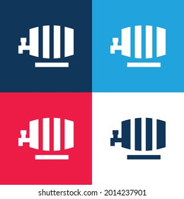 Vierfarbige Farbensymbole für Barrel Blau und Rot