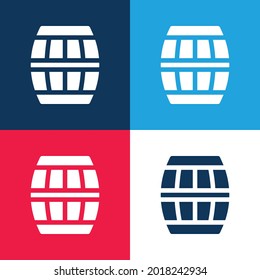 Barrel blue and red four color minimal icon set