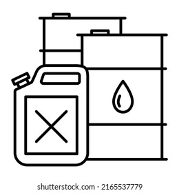 Barril y cartucho con combustibles. Símbolo de barril de petróleo con gota. Reservas de petróleo. Combustible de galón. Vector