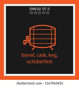 barrel, cask, keg, octoberfest  vector icon