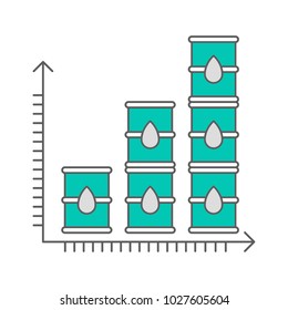 Barrel, chart growth vector icon