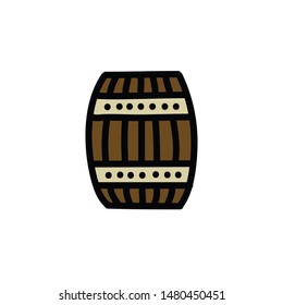 barrel doodle icon, vector illustration