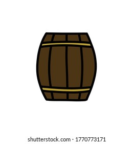 barrel doodle icon, vector illustration