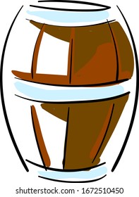 Barrel drawing, illustration, vector on white background.