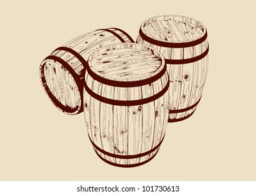 barrel drawn vector llustration