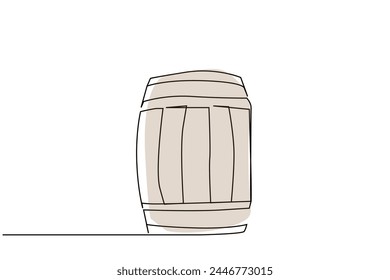 barrel drink vintage object one line art design vector