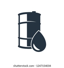 barrel, drop isolated icon on white background, oil industry