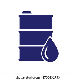 Barrel, drop isolated vector  icon on white background, oil industry. 