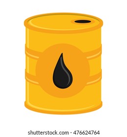 barrel drop petroleum gasoline oil industry industrial icon. Flat and isolated design. Vector illustration