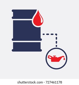 Barrel Engine Oil Icon. Flat Isolated Vector Silhouette Illustration