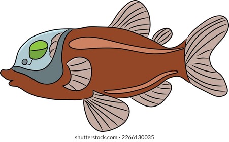 Ilustración de vectores de peces con ojos de barril