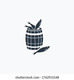 Barrel of fish icon isolated on clean background. Barrel of fish icon concept drawing icon in modern style. Vector illustration for your web mobile logo app UI design.