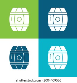 Barrel Flat four color minimal icon set