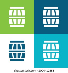 Barrel Flat four color minimal icon set